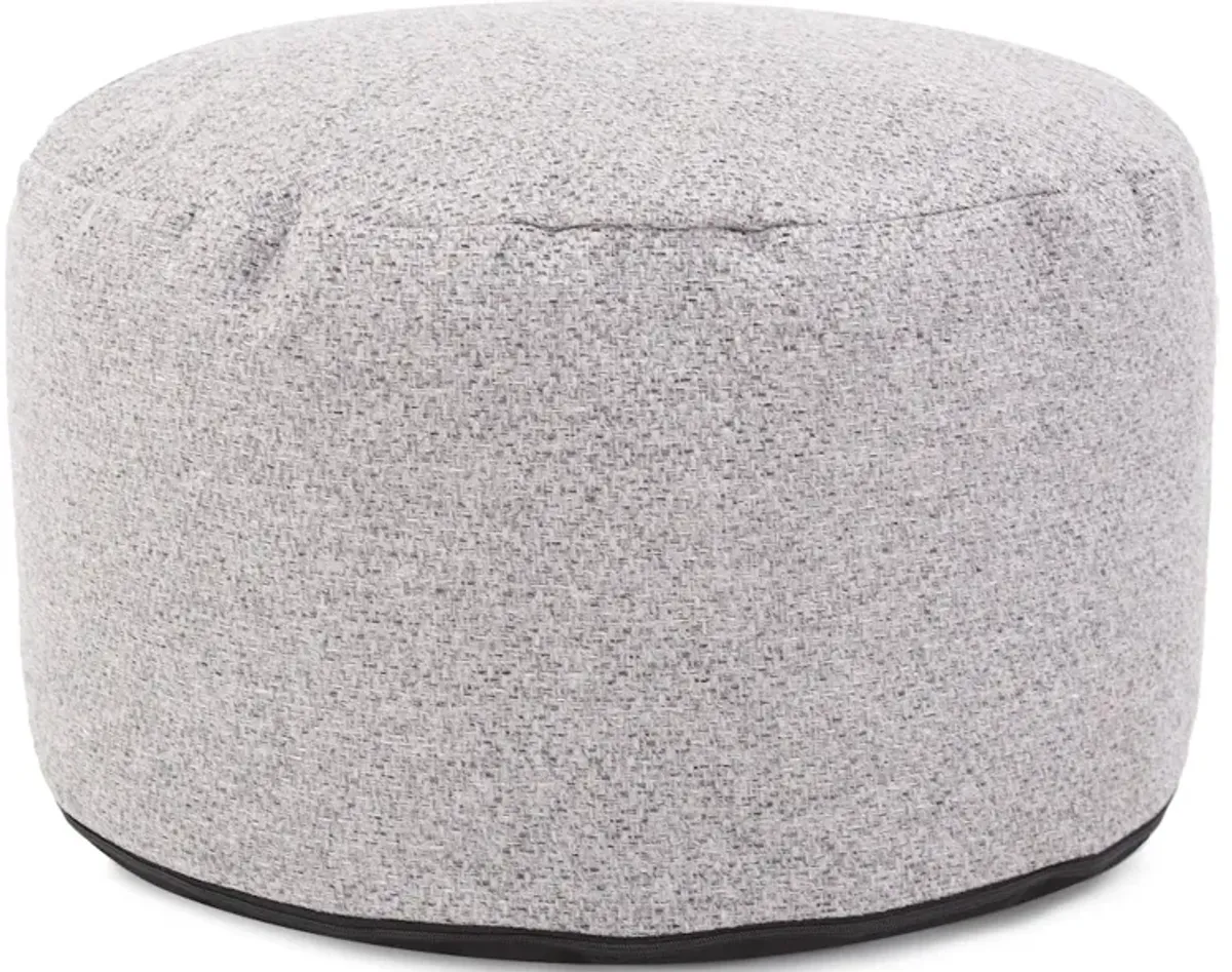 Round Foot Pouf Panama Stone