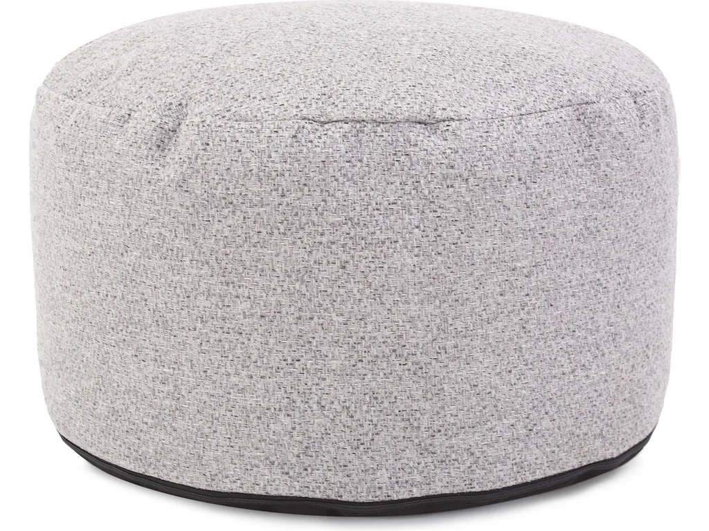 Round Foot Pouf Panama Stone