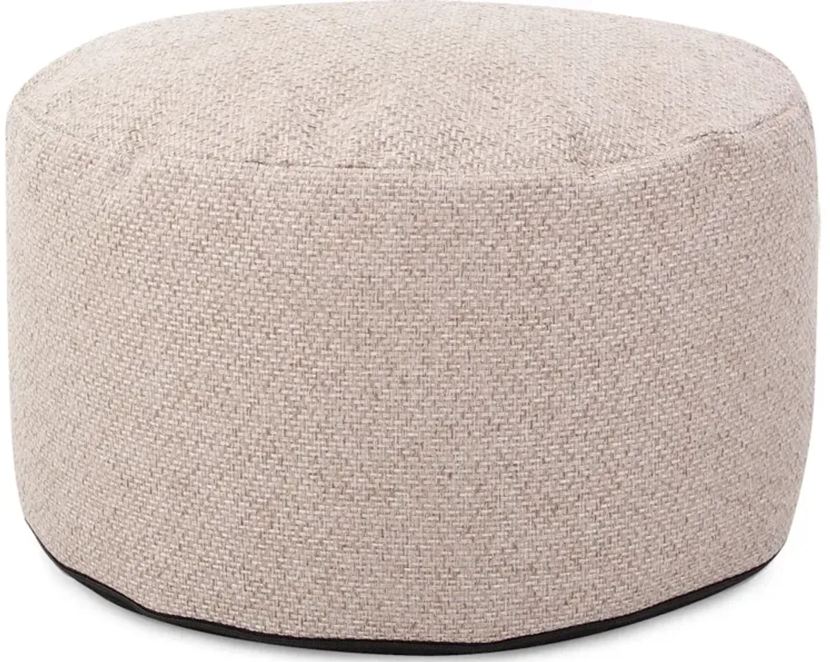 Round Foot Pouf Panama Sand