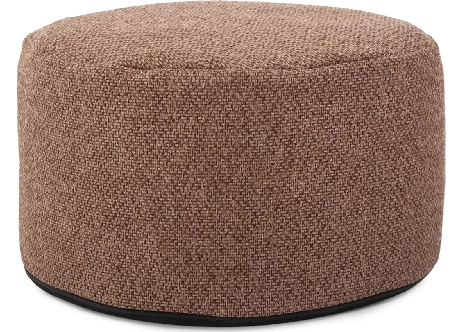 Round Foot Pouf Panama Chocolate