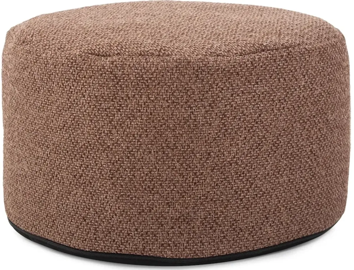 Round Foot Pouf Panama Chocolate