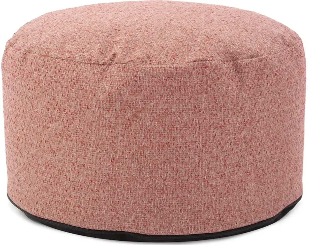 Round Foot Pouf Panama Rose