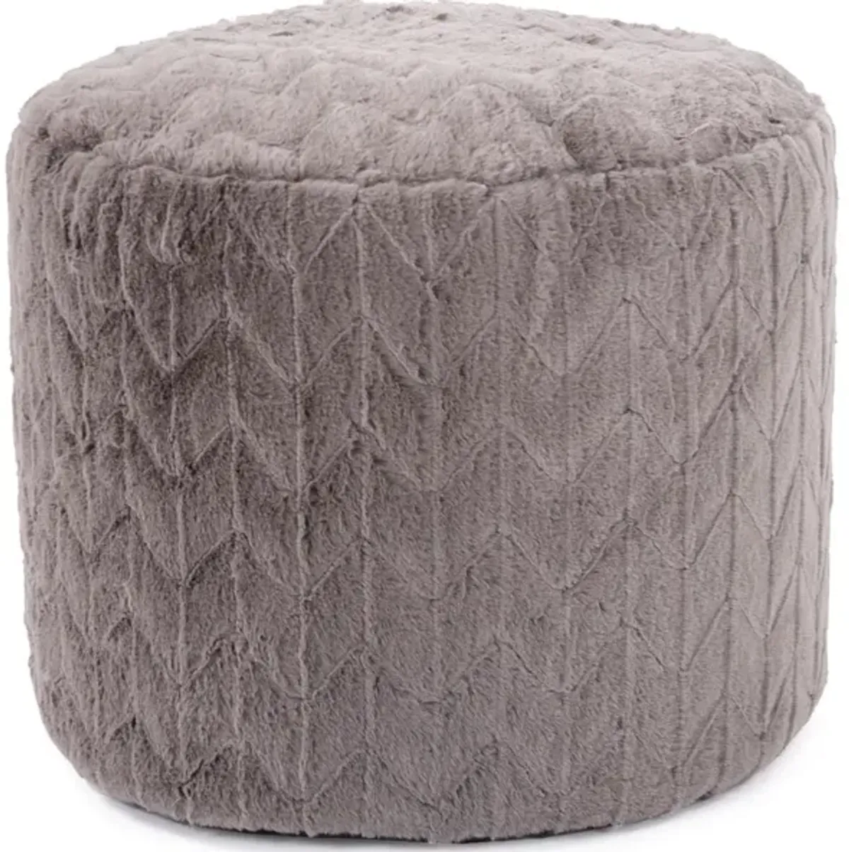 Tall Pouf Angora Stone