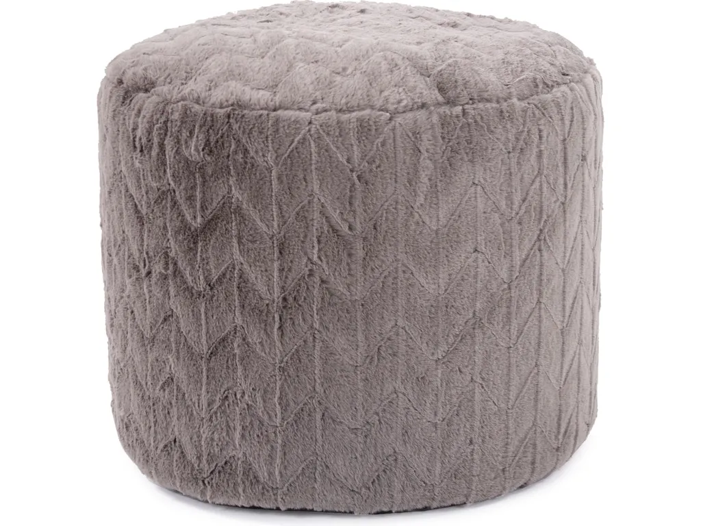 Tall Pouf Angora Stone