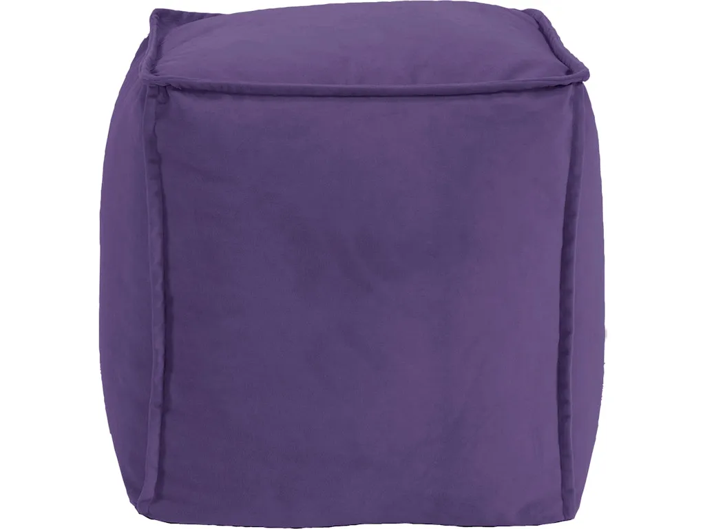 Square Pouf Bella Eggplant