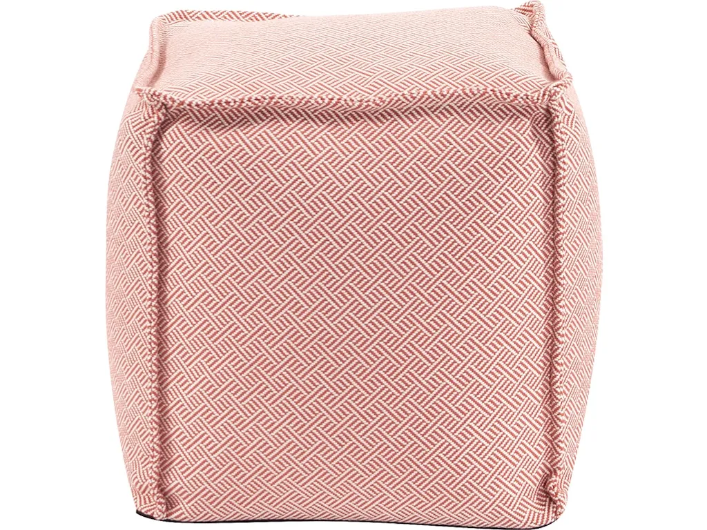 Square Pouf Beach Club Rhubarb