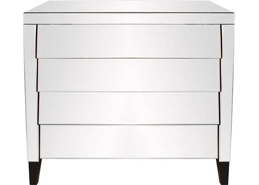 Mirrored 4 Drawer Cabinet