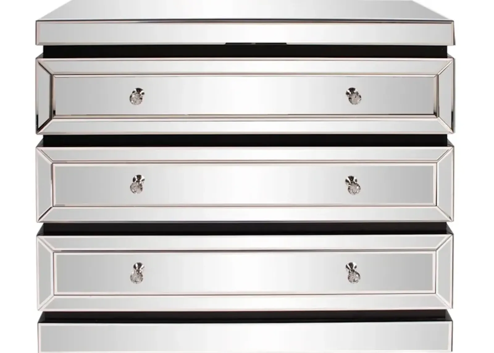 3-Tiered Mirrored Cabinet with Drawers