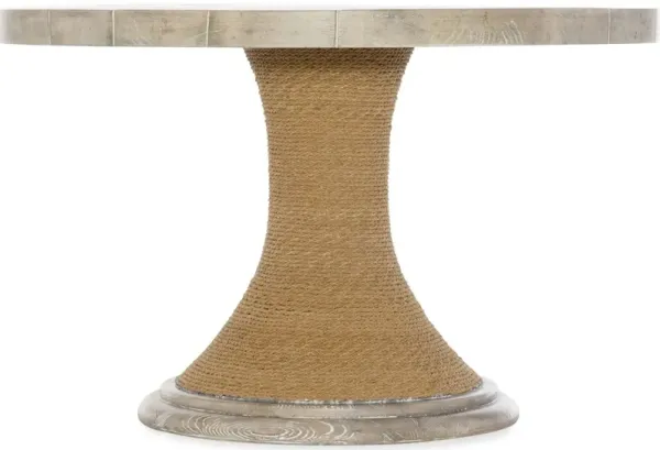 Amani 48in Round Pedestal Dining Table with Wood Top