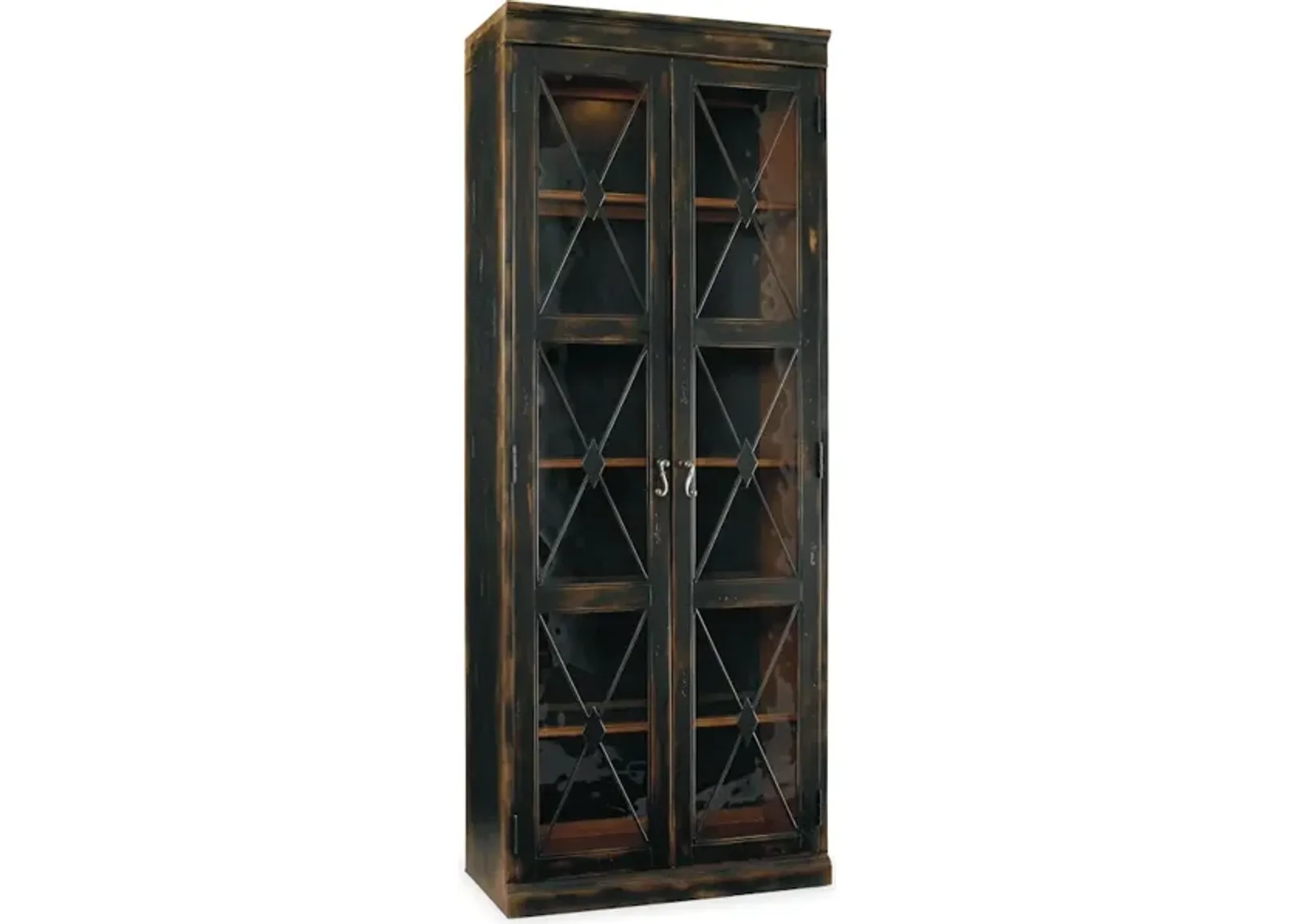 Sanctuary Two-Door Thin Display Cabinet - Ebony