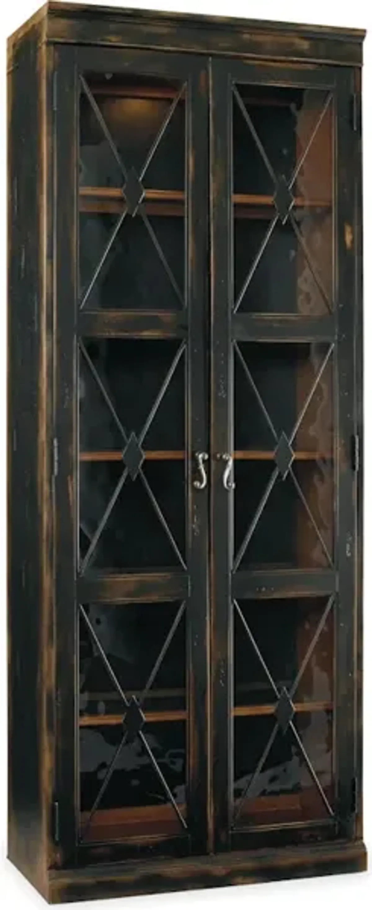 Sanctuary Two-Door Thin Display Cabinet - Ebony