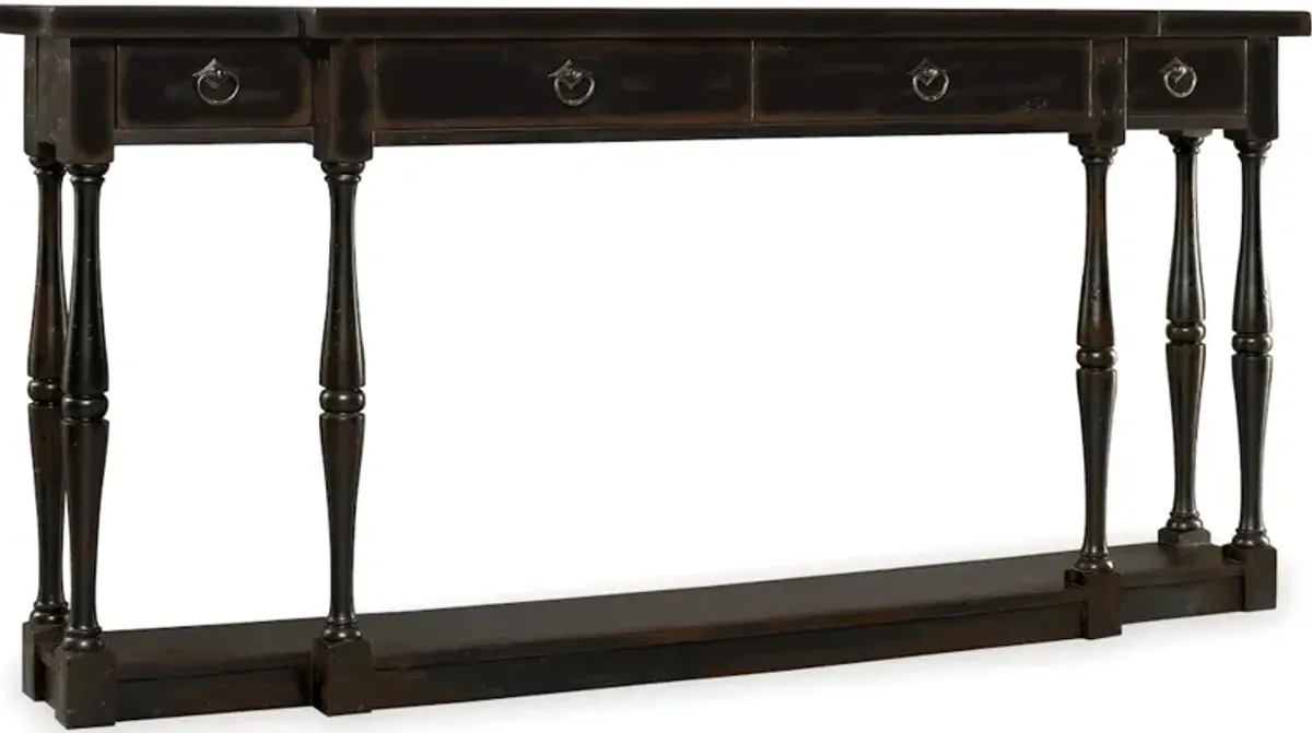 Sanctuary Four-Drawer Thin Console - Ebony