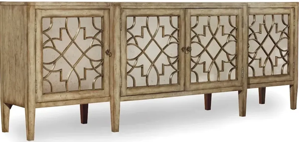 Sanctuary Four-Door Mirrored Console - Surf-Visage