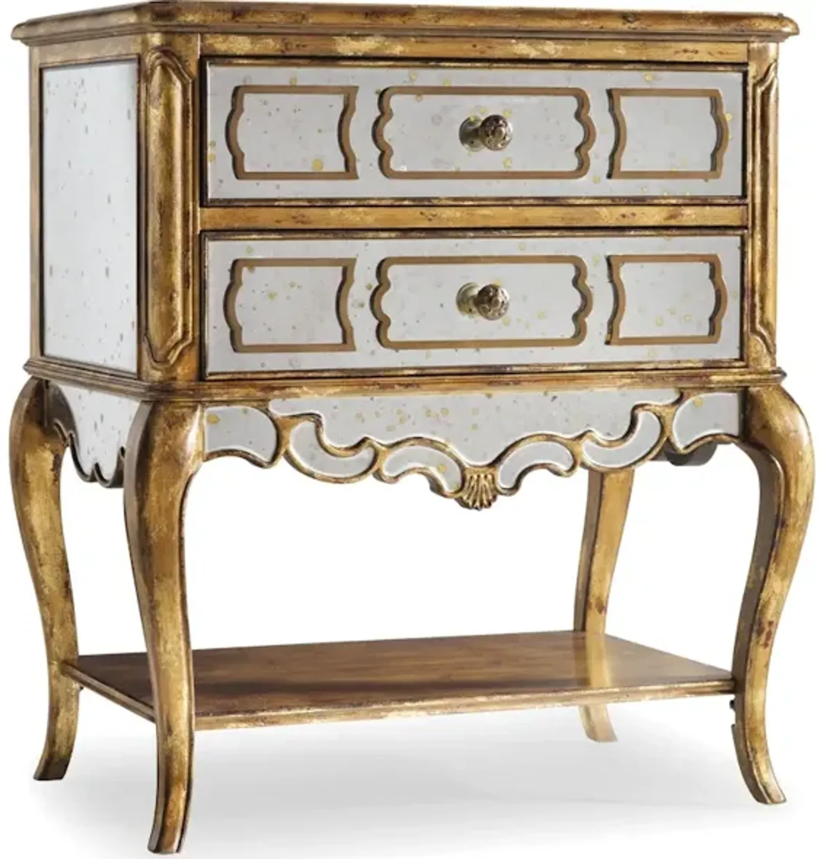 Sanctuary Mirrored Leg Nightstand-Bling