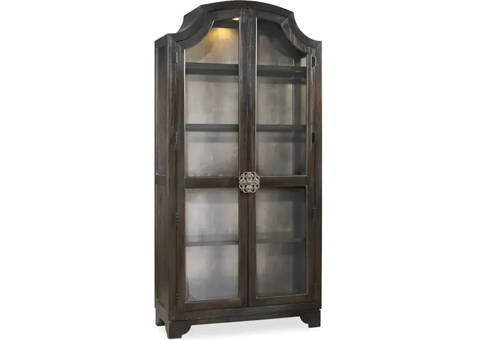 Sanctuary Glass Bunching Curio-Ebony Antiqued Oak