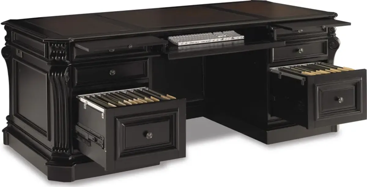 Telluride 76'' Executive Desk w/Leather Panels