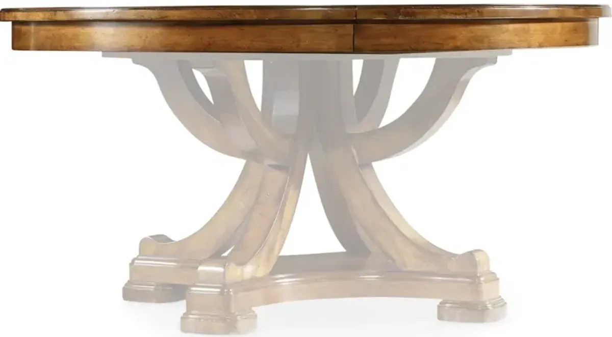 Tynecastle 60in Round Pedestal Dining Table Top w/1-18in Leaf