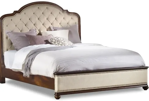 Leesburg Queen Upholstered Bed with Wood Rails