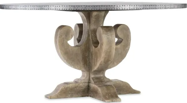 Boheme Ascension 60in Zinc Round Dining Table