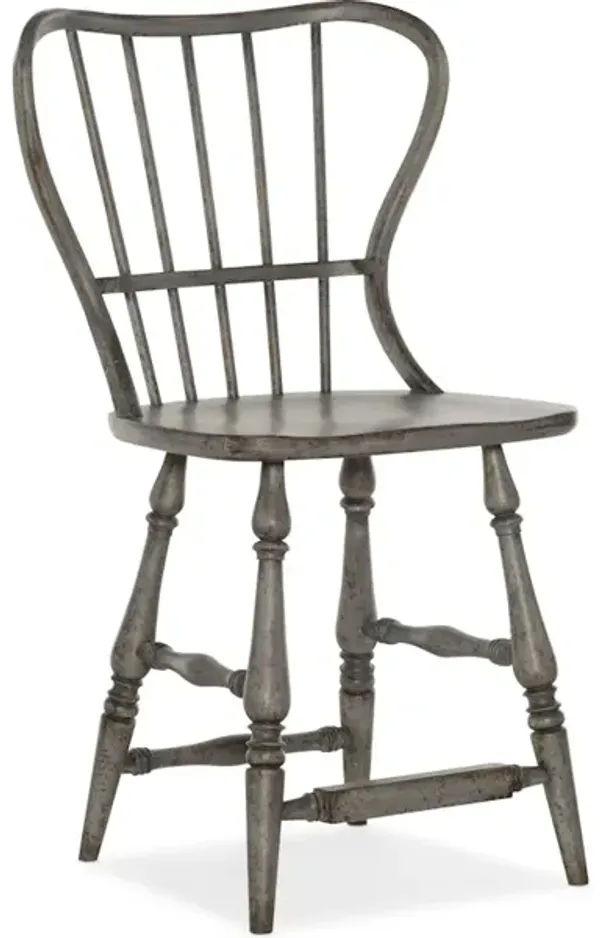 Ciao Bella Spindle Back Counter Stool-Speckled Gray