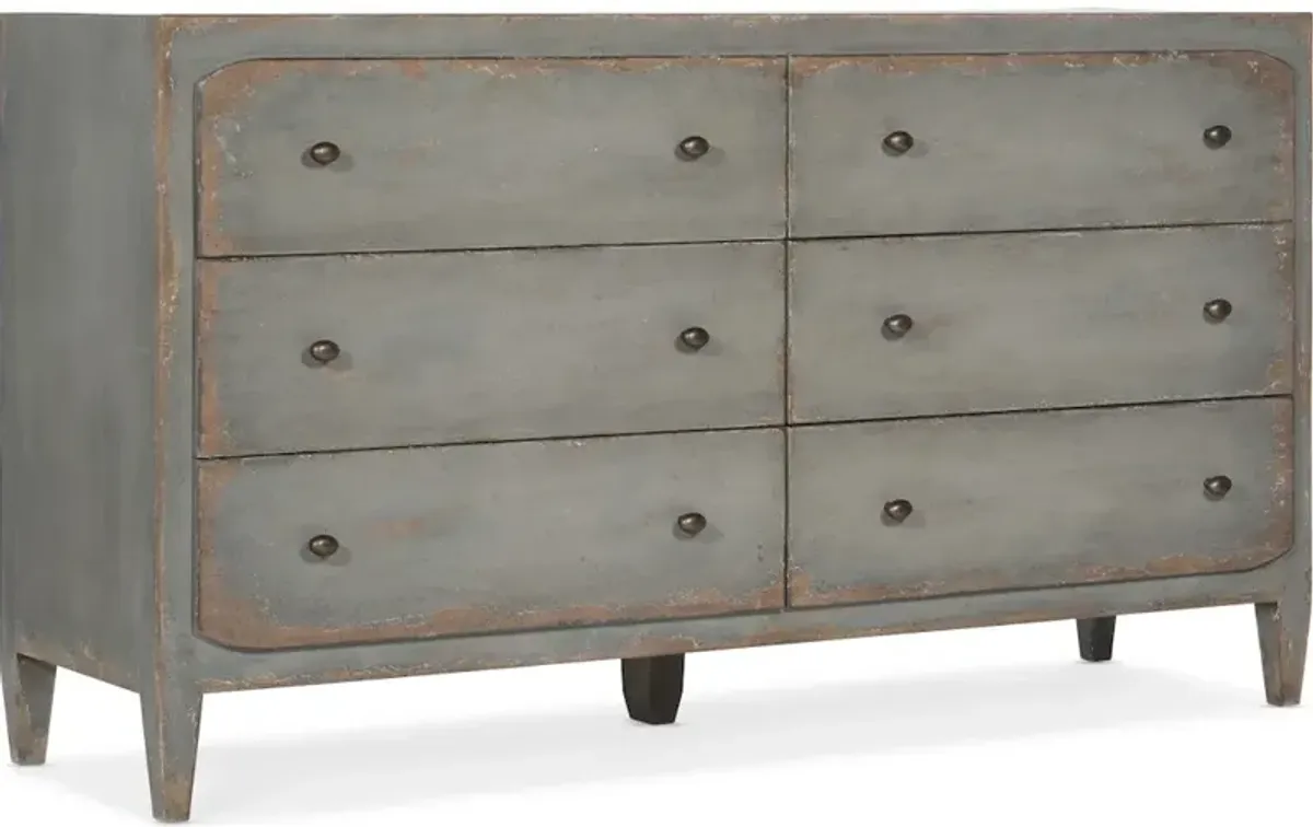 Ciao Bella Six-Drawer Dresser- Speckled Gray