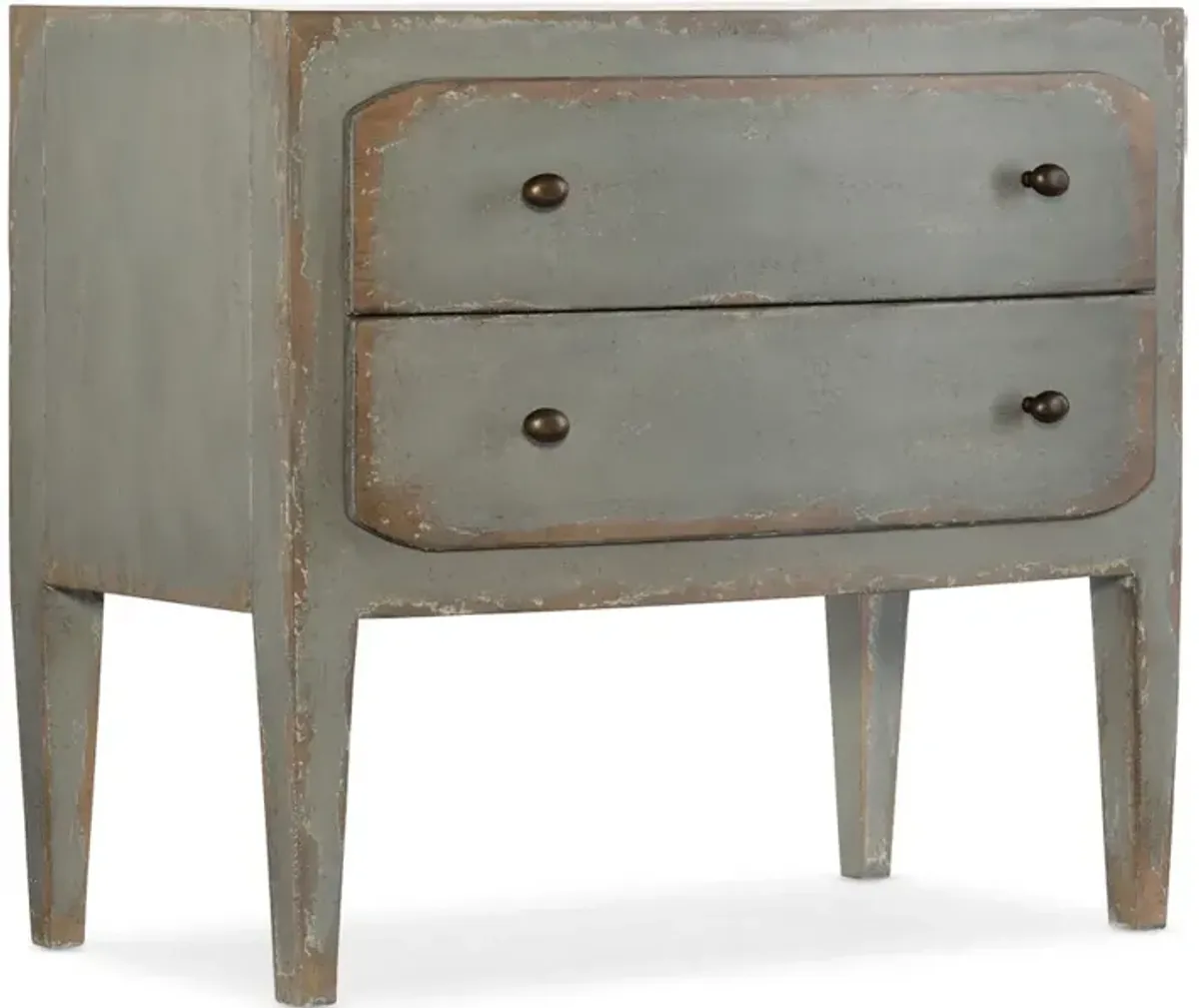 Ciao Bella Two-Drawer Nightstand- Speckled Gray