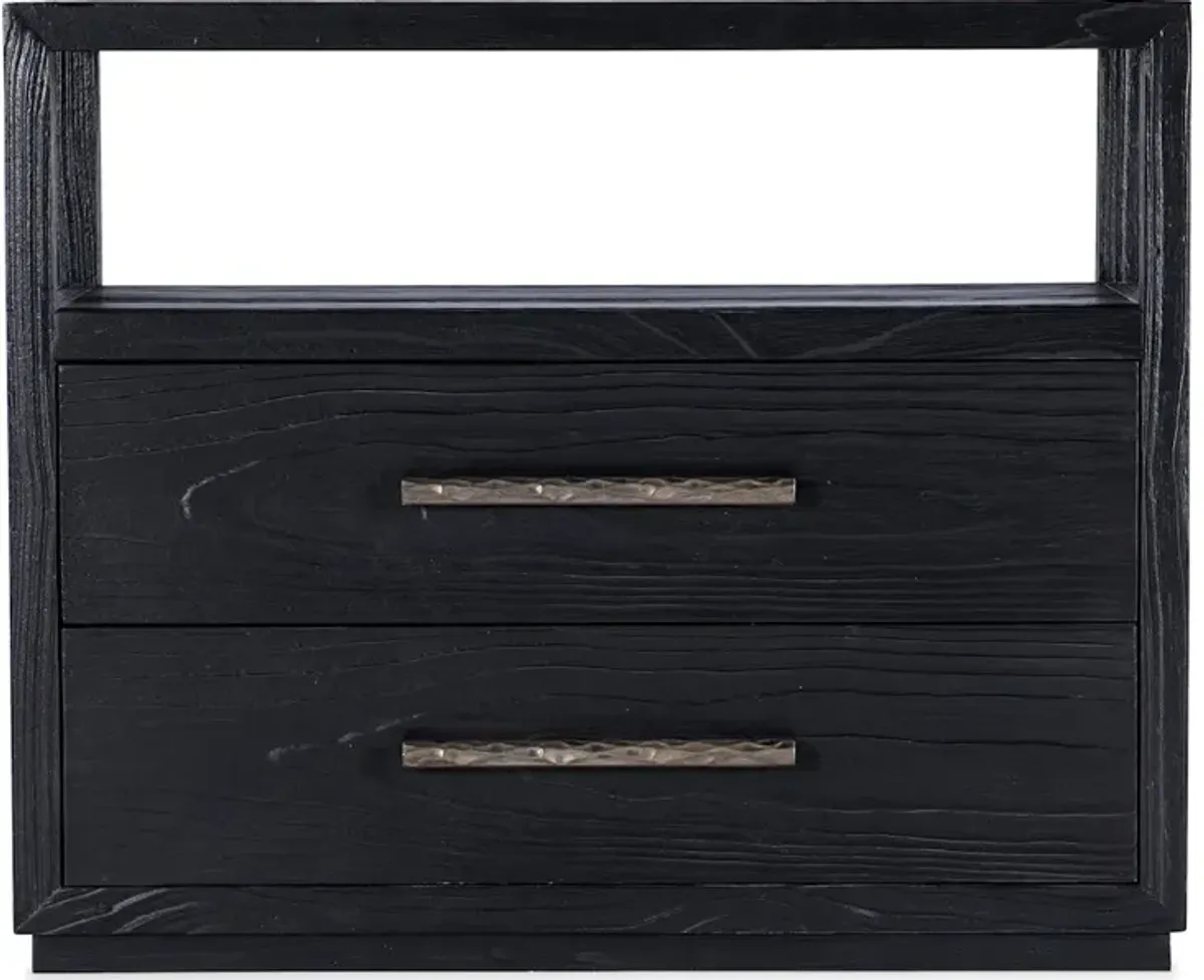 Linville Falls Shou Sugi Ban Two Drawer Nightstand