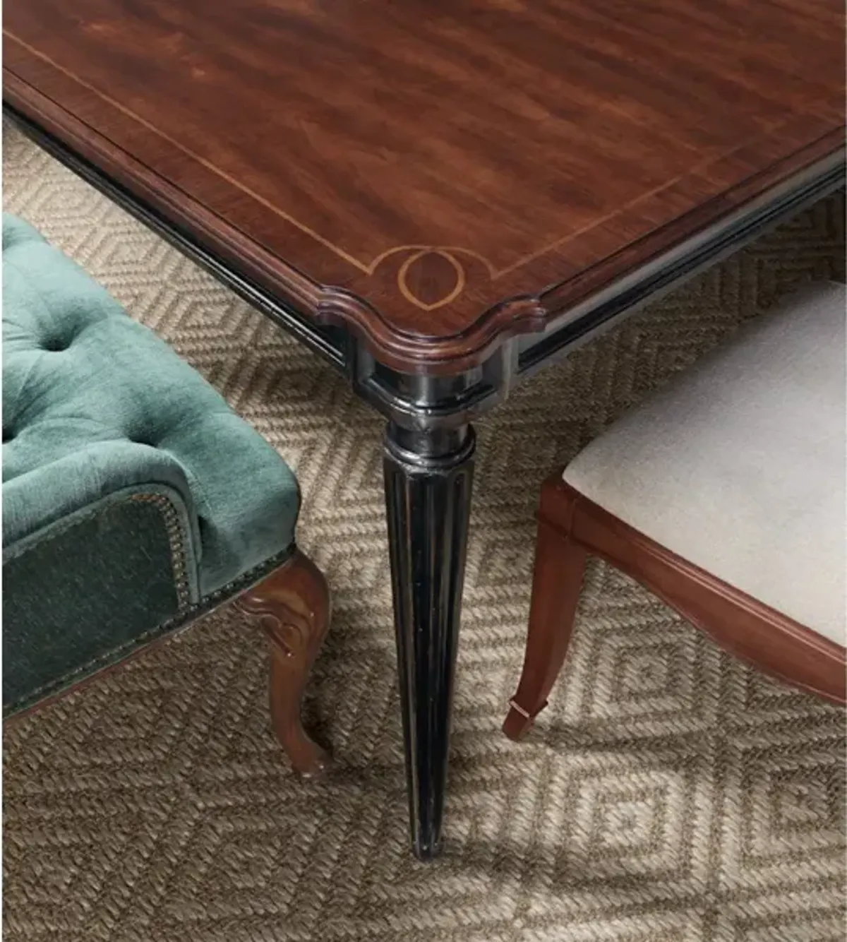 Charleston Rectangle Leg Dining Table w-2-22in leaves