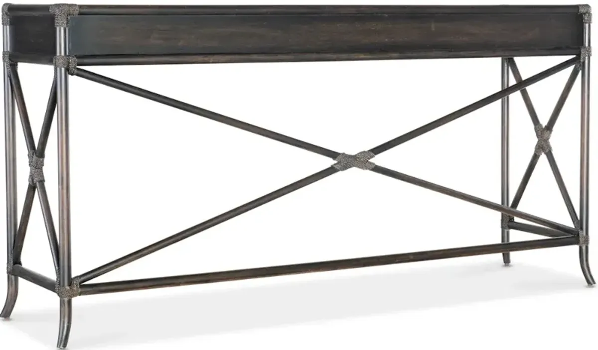 Retreat Pole Rattan Console