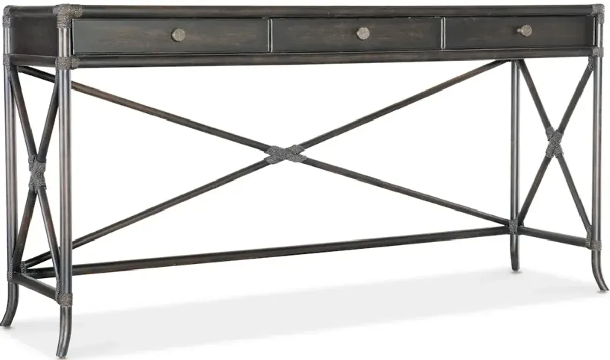 Retreat Pole Rattan Console