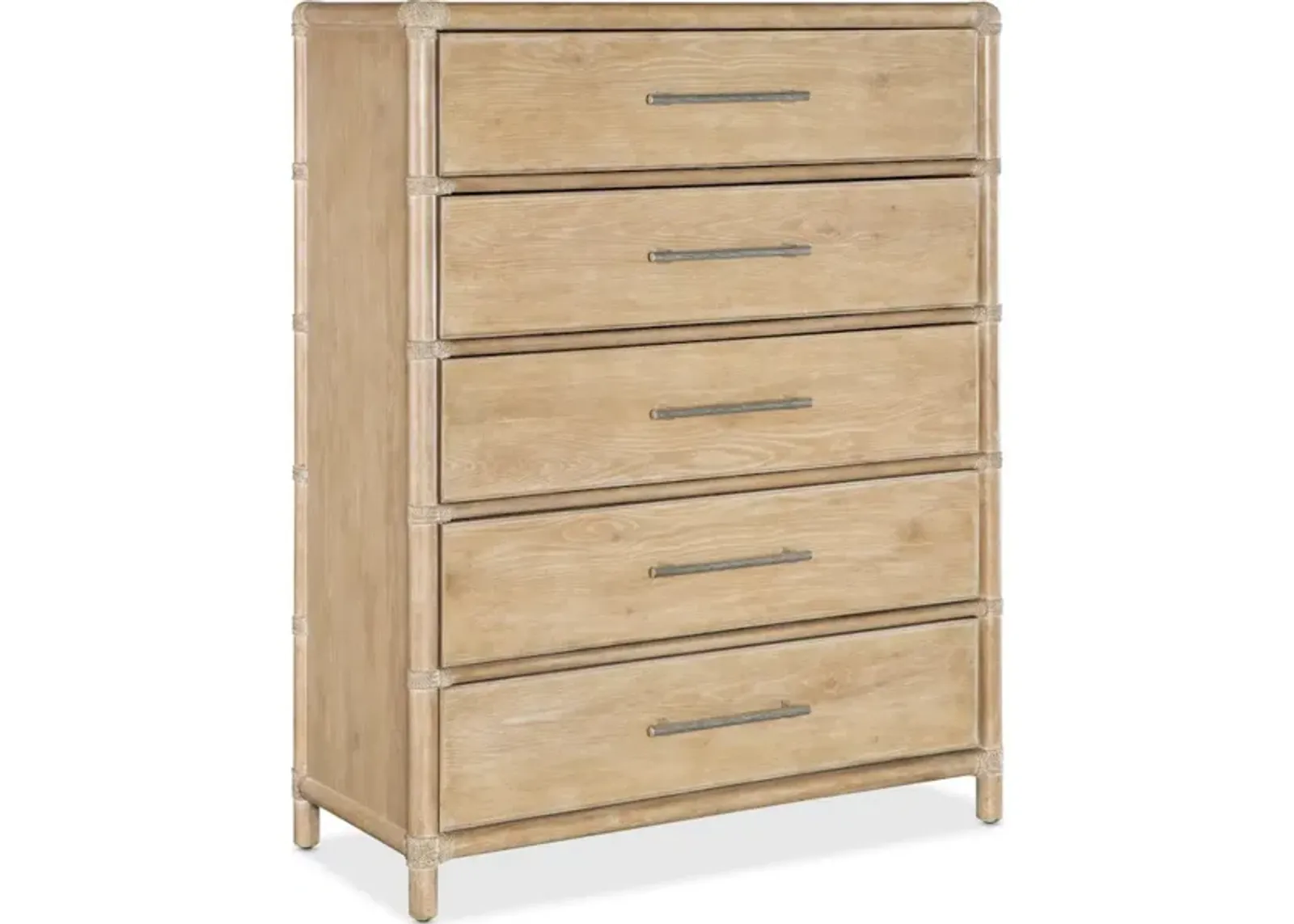 Retreat Pole Rattan Five-Drawer Chest