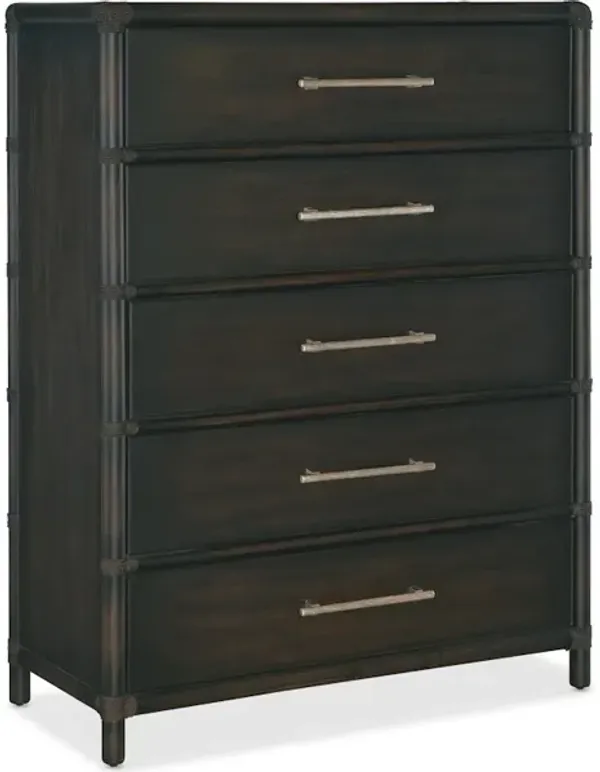 Retreat Pole Rattan Five-Drawer Chest
