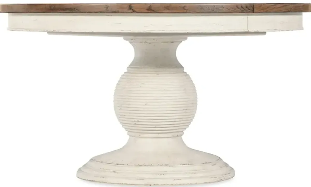 Americana Round Pedestal Dining Table w/1-22in leaf