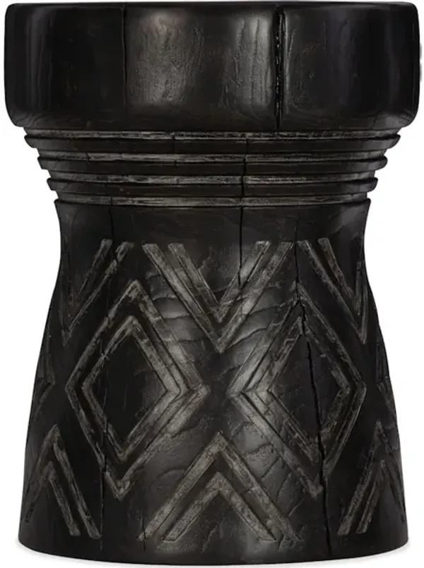 Commerce & Market Carved Stump Side Table