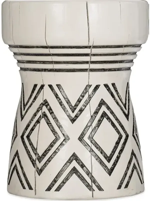 Commerce & Market Carved Stump Side Table