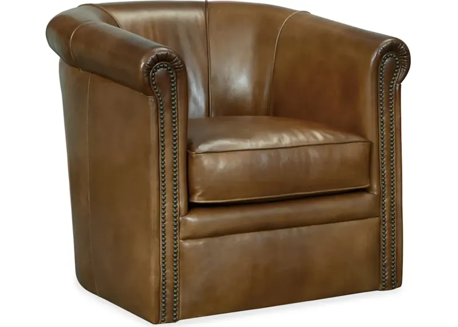 Axton Swivel Leather Club Chair