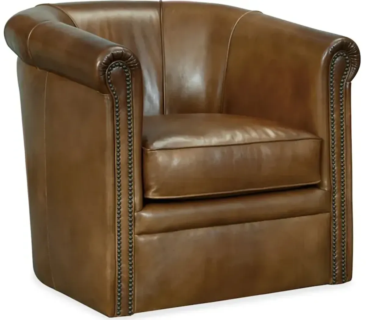 Axton Swivel Leather Club Chair