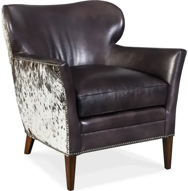 Kato Leather Club Chair w/ Salt Pepper HOH