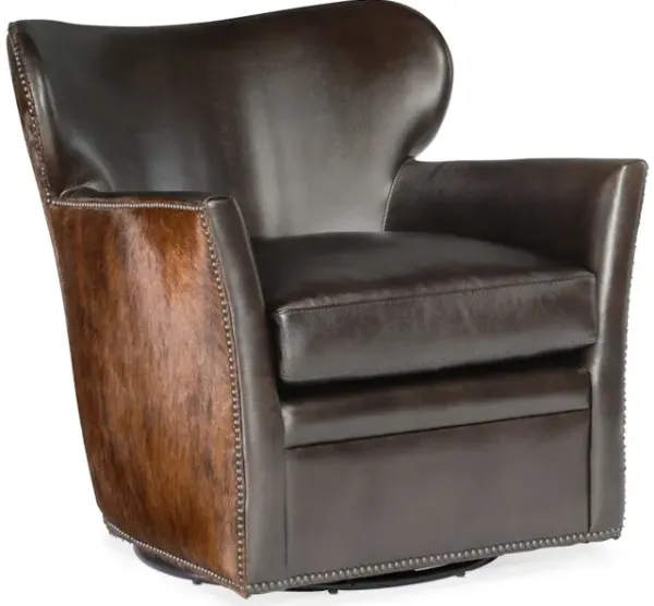 Kato Leather Swivel Chair w/ Dark HOH