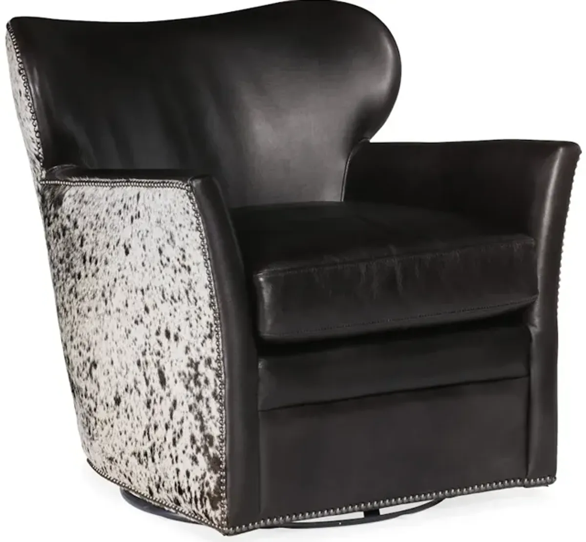 Kato Leather Swivel Chair w/ Salt Pepper HOH