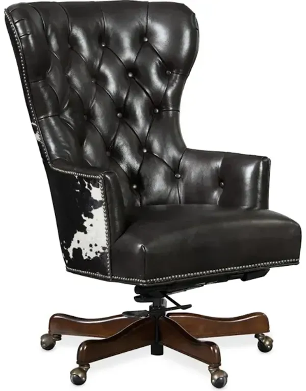 Katherine Executive Swivel Tilt Chair w/ Black & White HOH