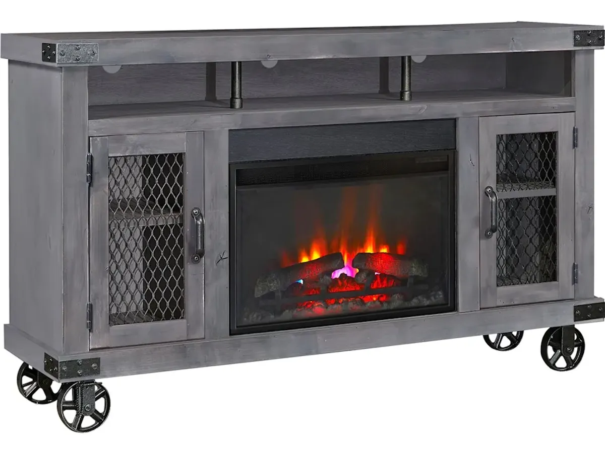 62 Inch Highboy Fireplace Console