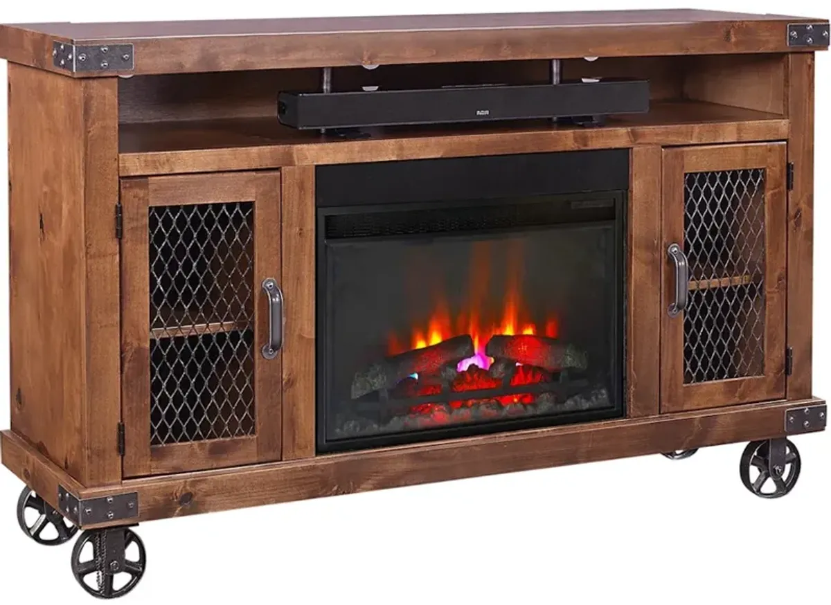 62 Inch Highboy Fireplace Console