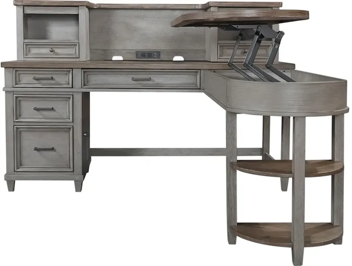 Single Ped Desk Hutch