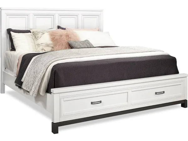 Queen Painted Panel Headboard (with lamp assist)