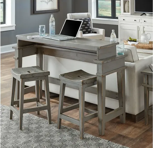 Console Bar Table with Two Stools