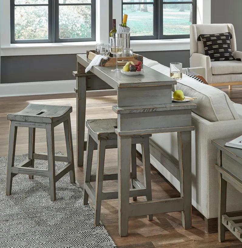 Console Bar Table with Two Stools