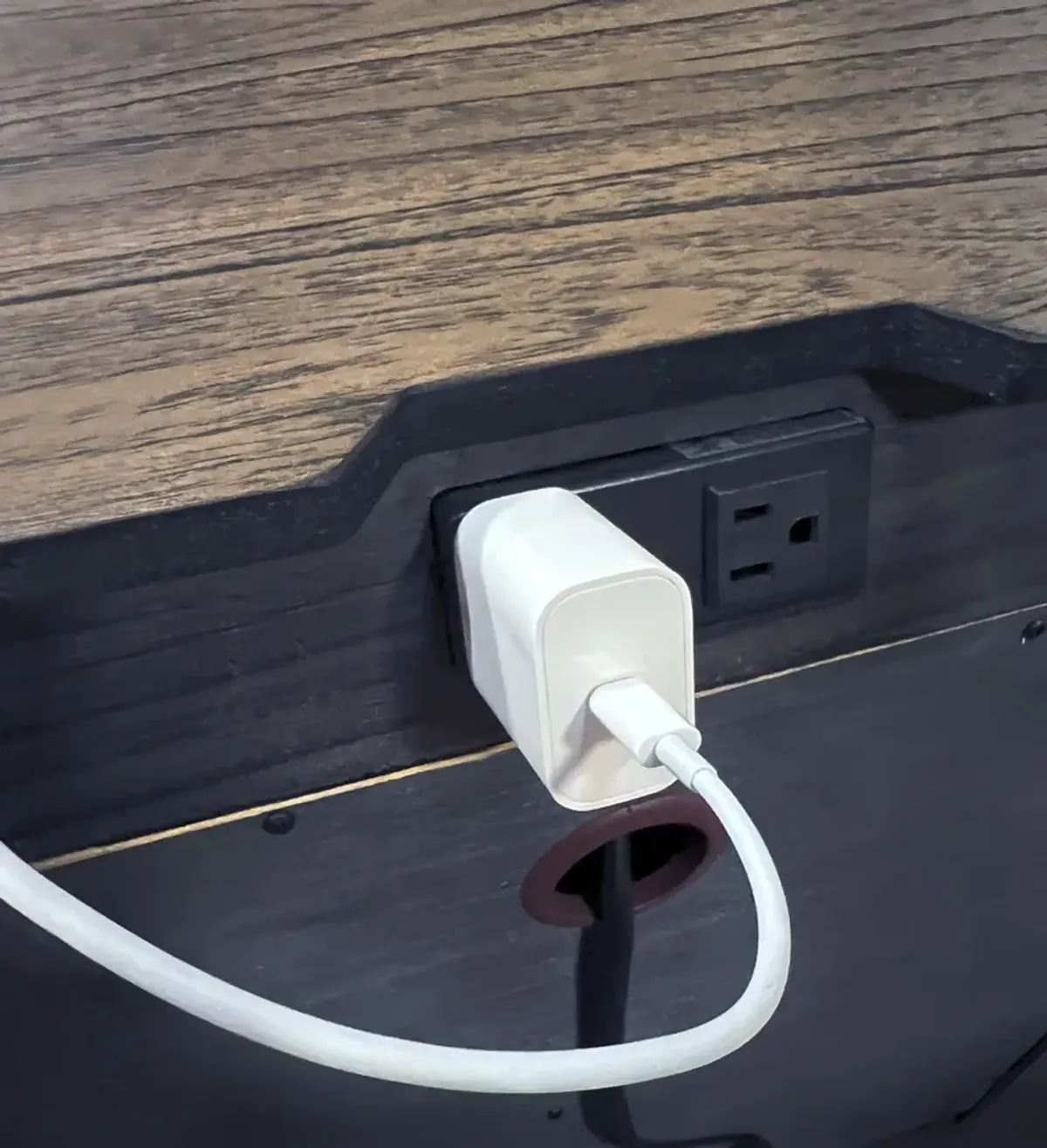 2 Drawer Nightstand with power