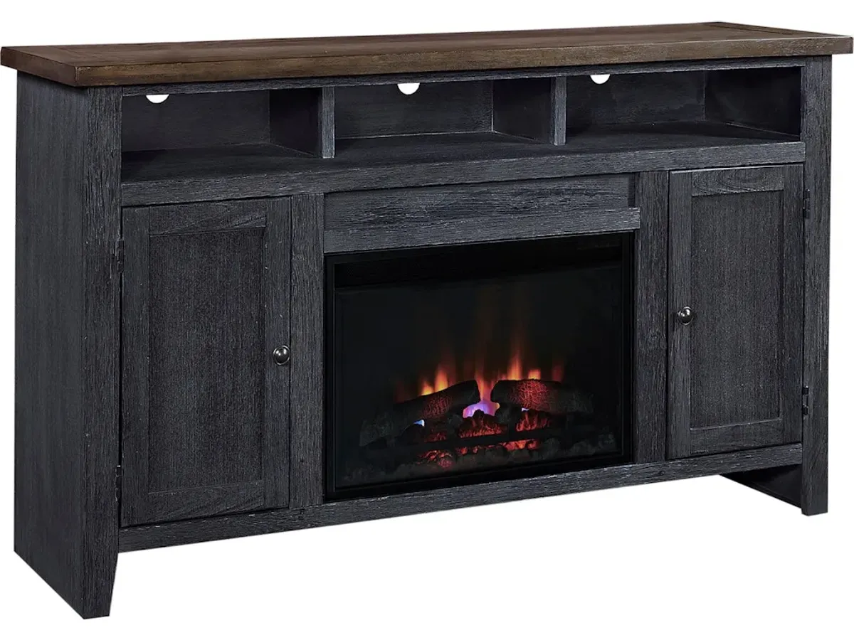 65 Inch Fireplace Console with 2 Doors