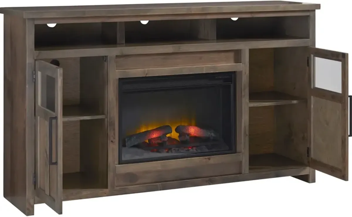 66 Inch Highboy Fireplace Console